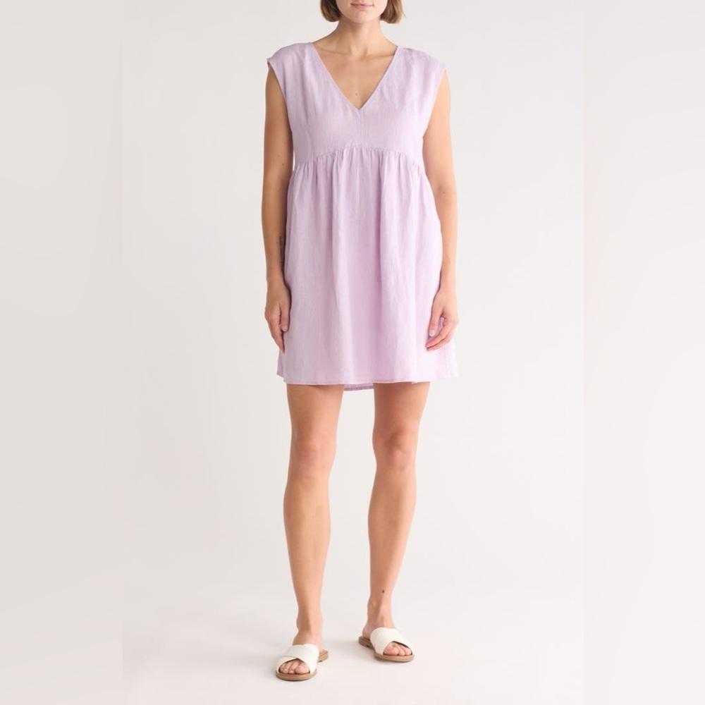 Madewell Relaxed Empire Waist Minidress Women’s Size Large in Subtle Lilac
